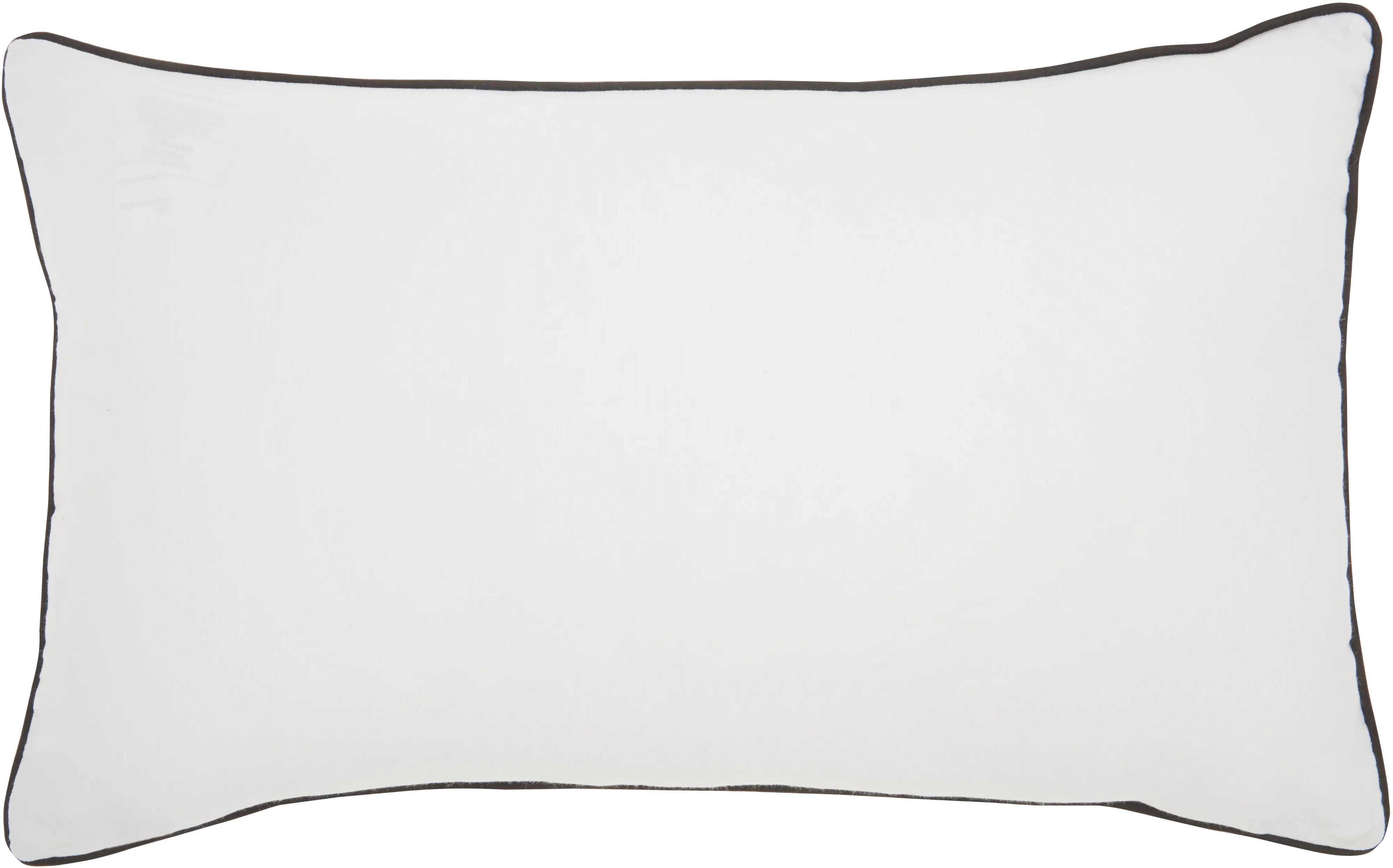 QY280/WHITE-12X20 I Miss My Mind The Most White Cotton Printed Throw Pillow-1