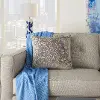 ET139/LTGREY-20X20 20 Inch Light Gray Metallic Zebra Throw Pillow