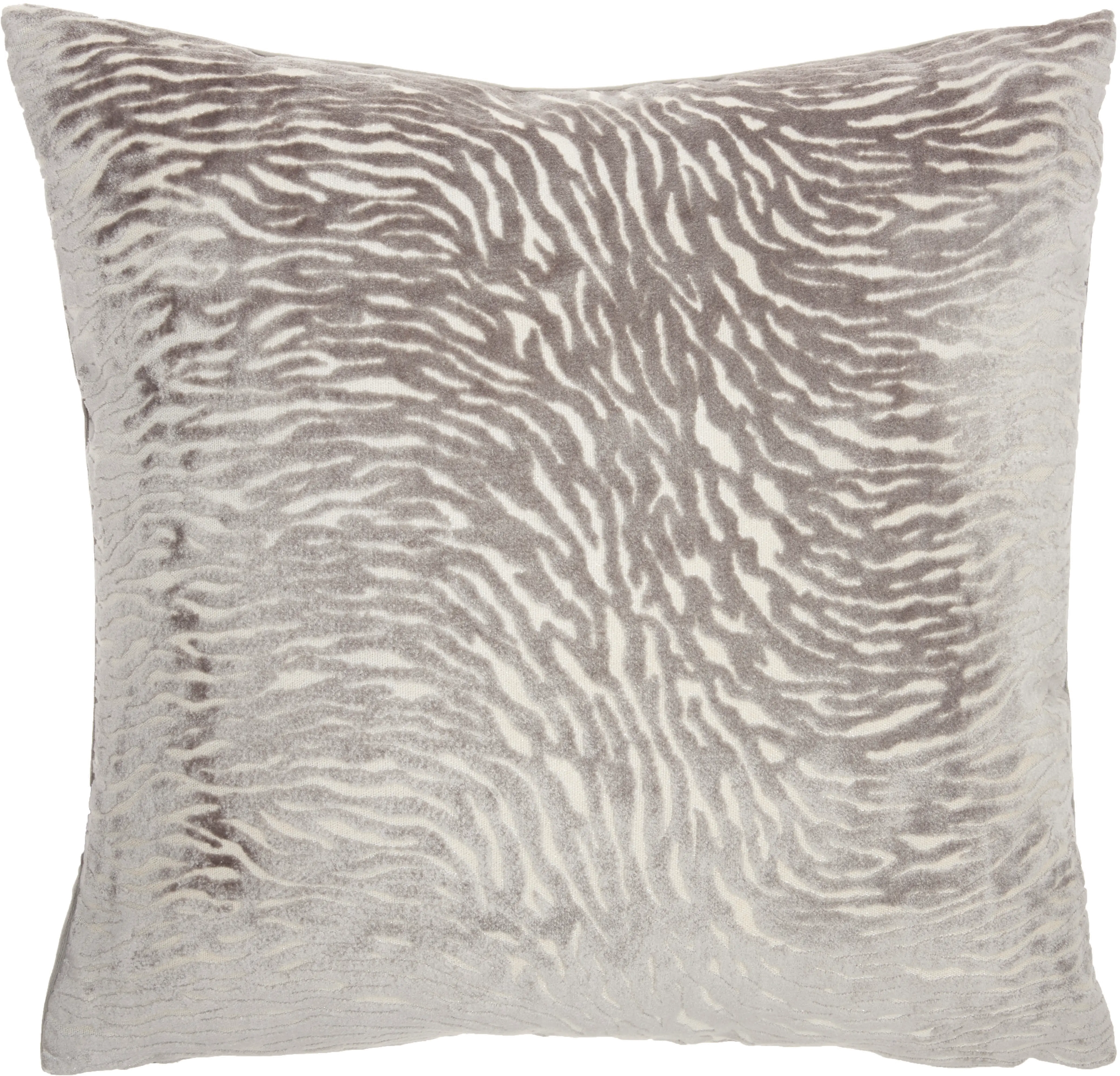 ET139/LTGREY-20X20 20 Inch Light Gray Metallic Zebra Throw Pillow-3