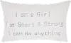 L1001/PEWTER-14X22 Off White and Gray I Am A Girl, I Am Strong Throw Pillow