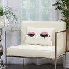 L4007/ROSE-12X18 Cream and Rose Glitter Eye Shadow Throw Pillow
