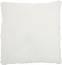 VV201/WHITESV-20X20 White and Silver Faux Fur Throw Pillow with Sequin Embellishment-2