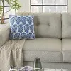RC790/BLUE-18X18 Off White and Printed Blue Paisley Throw Pillow