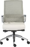 White Mesh Office Chair with Aluminum Base - Alpha