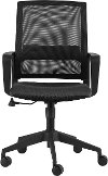 Black Office Chair with Black Base - Livia
