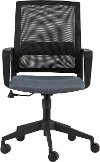 Gray Office Chair with Black Base - Livia