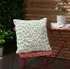 Aqua Blue Woven Loop Outdoor Throw Pillow