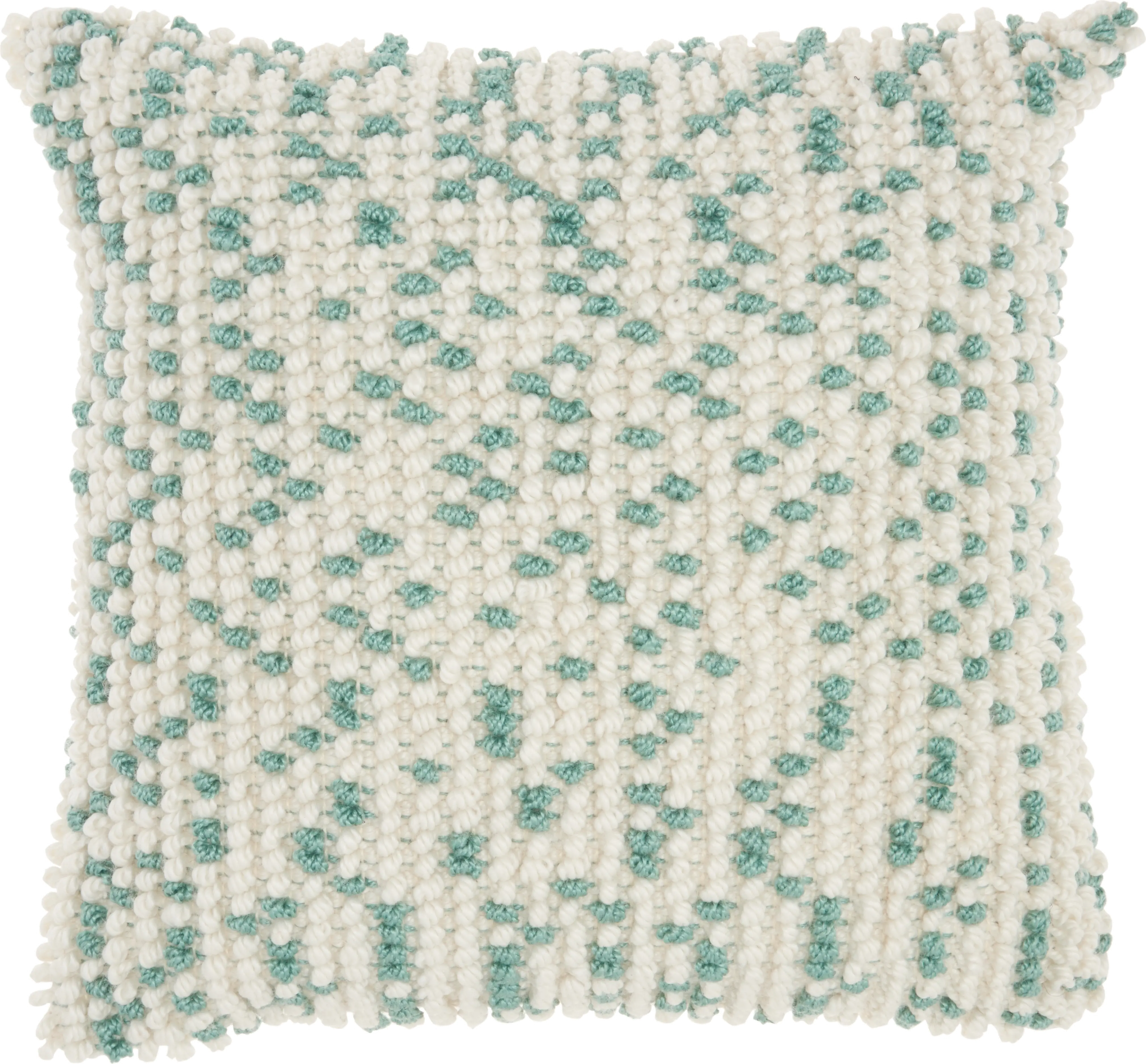 IH013/AQUA-18X18 Aqua Blue Woven Loop Outdoor Throw Pillow-2