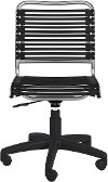 Black Low Back Office Chair with Chrome Base - Allison