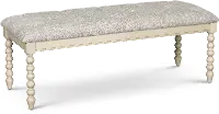 Beckett Antique Cream and Light Gray Accent Bench