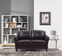 Harvard Contemporary Java Dark Brown Loveseat