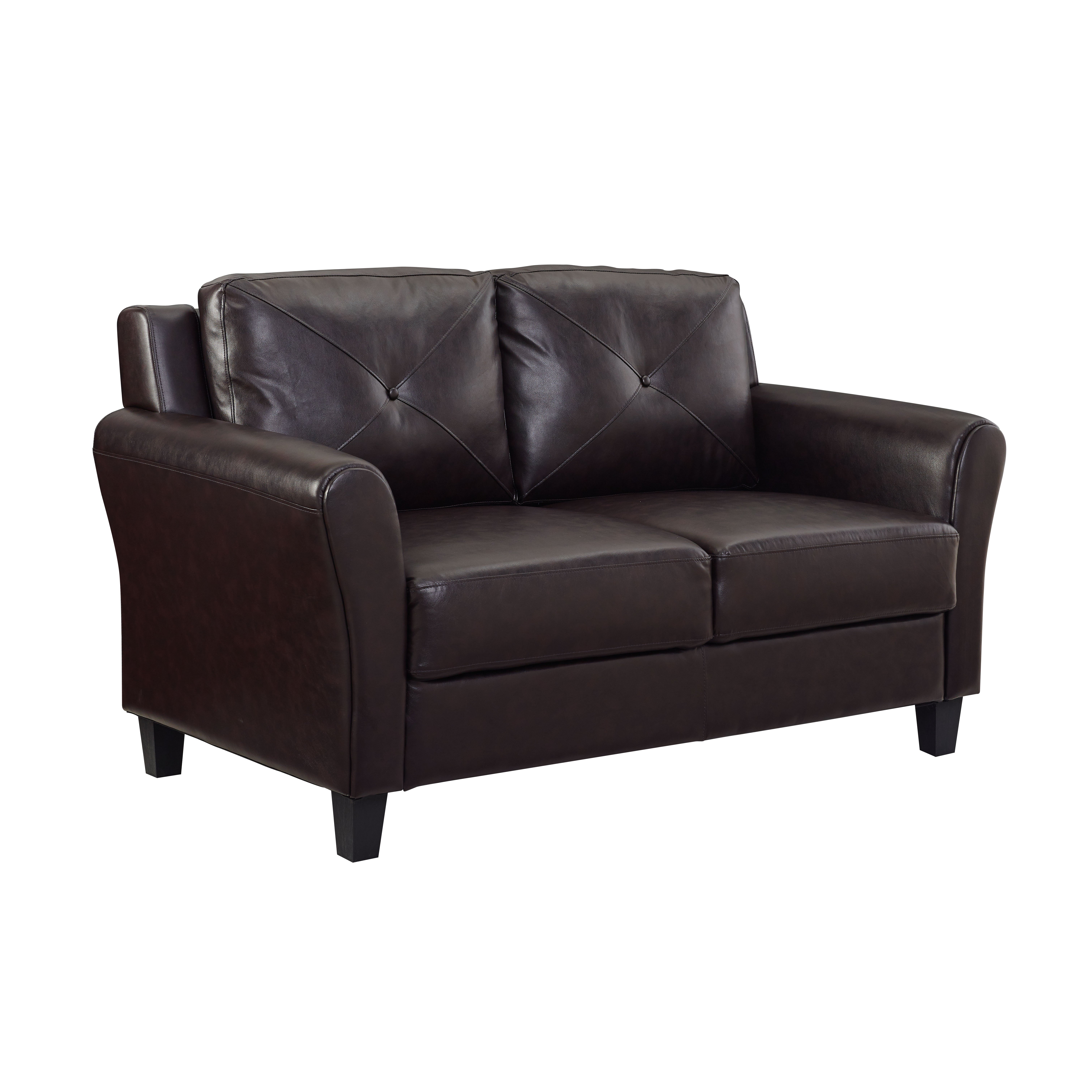 Harvard Contemporary Java Dark Brown Loveseat-3