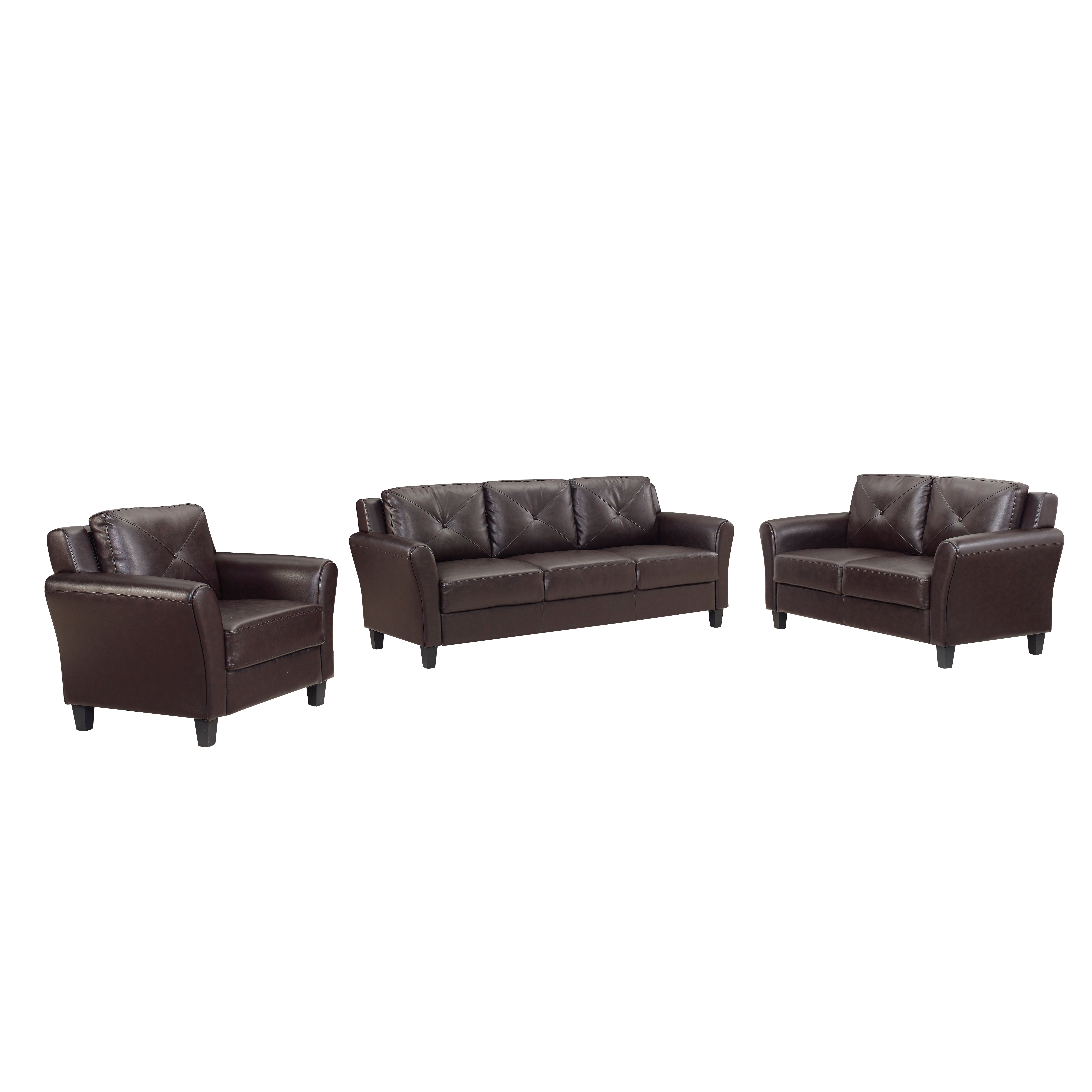 Harvard Contemporary Java Dark Brown Loveseat-6
