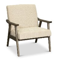 Mid Century Modern Linen Accent Chair - Oscar