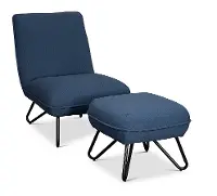 Cortina Navy Blue Chair and Ottoman