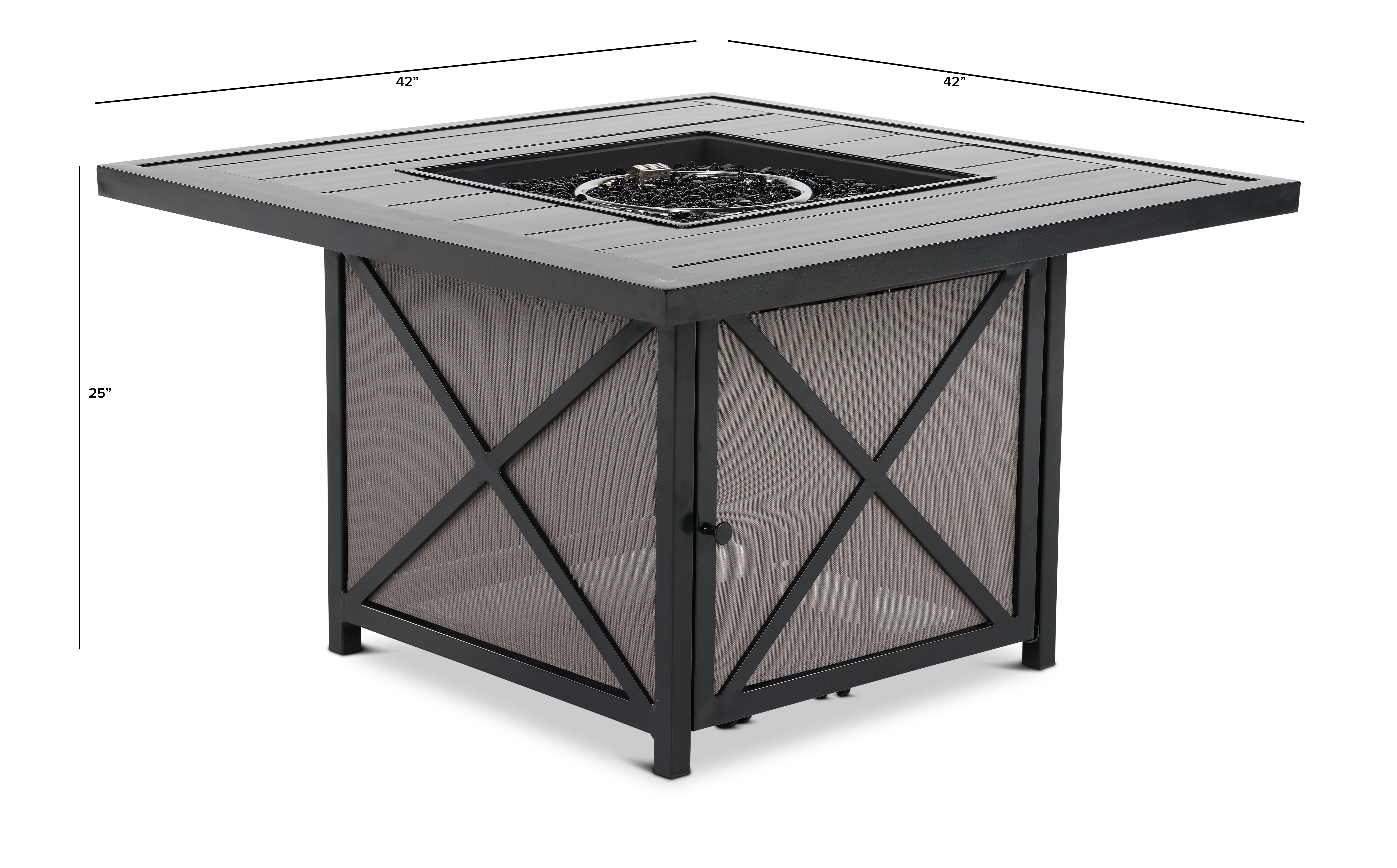 Sea Breeze Casual 42 Inch Square Patio Fire Pit-4
