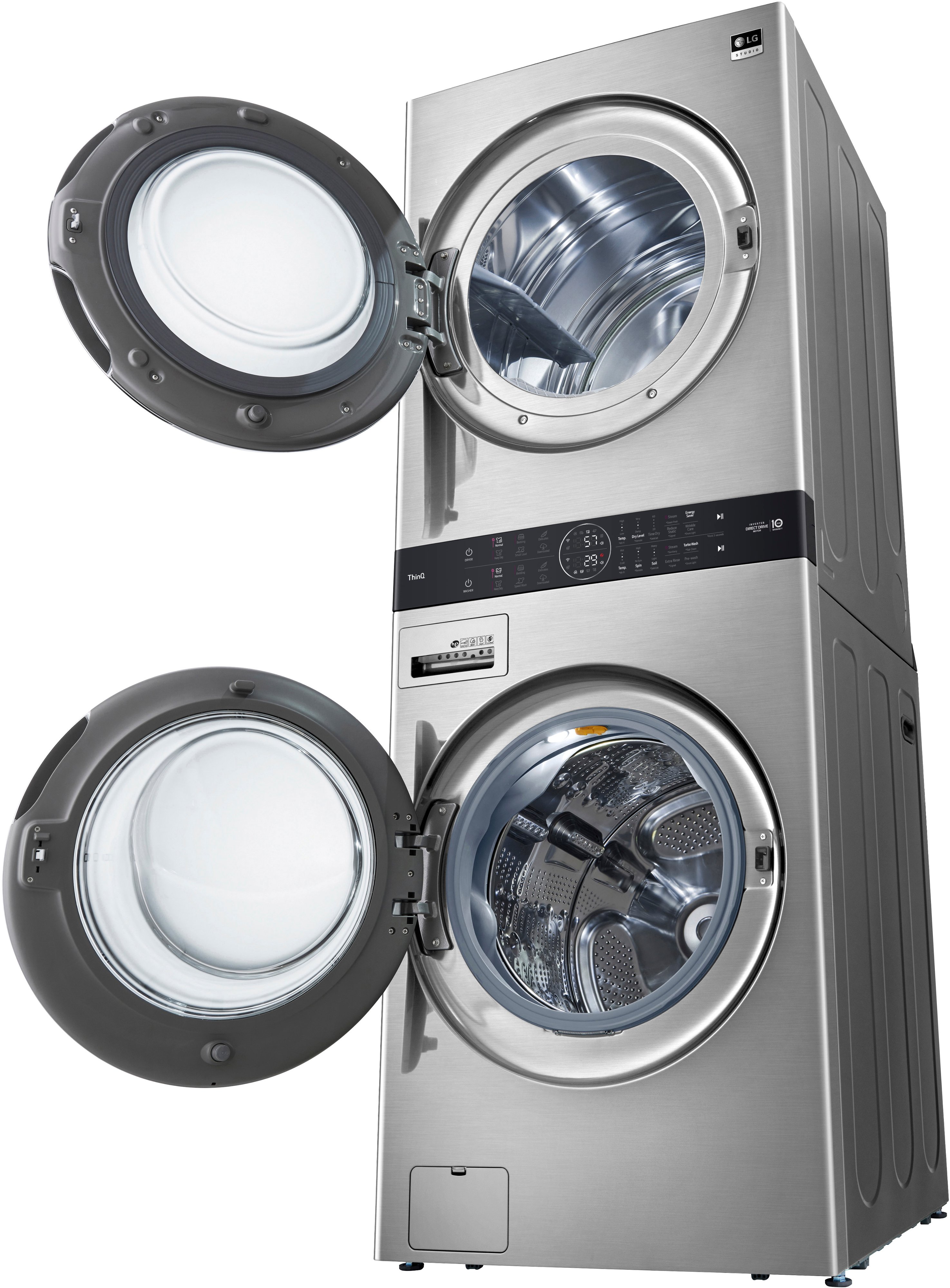 WSGX201HNA LG Studio Single Unit WashTower with Center Control 5 cu ft Washer and 7.4 cu ft Gas Dryer - Stainless Steel-2