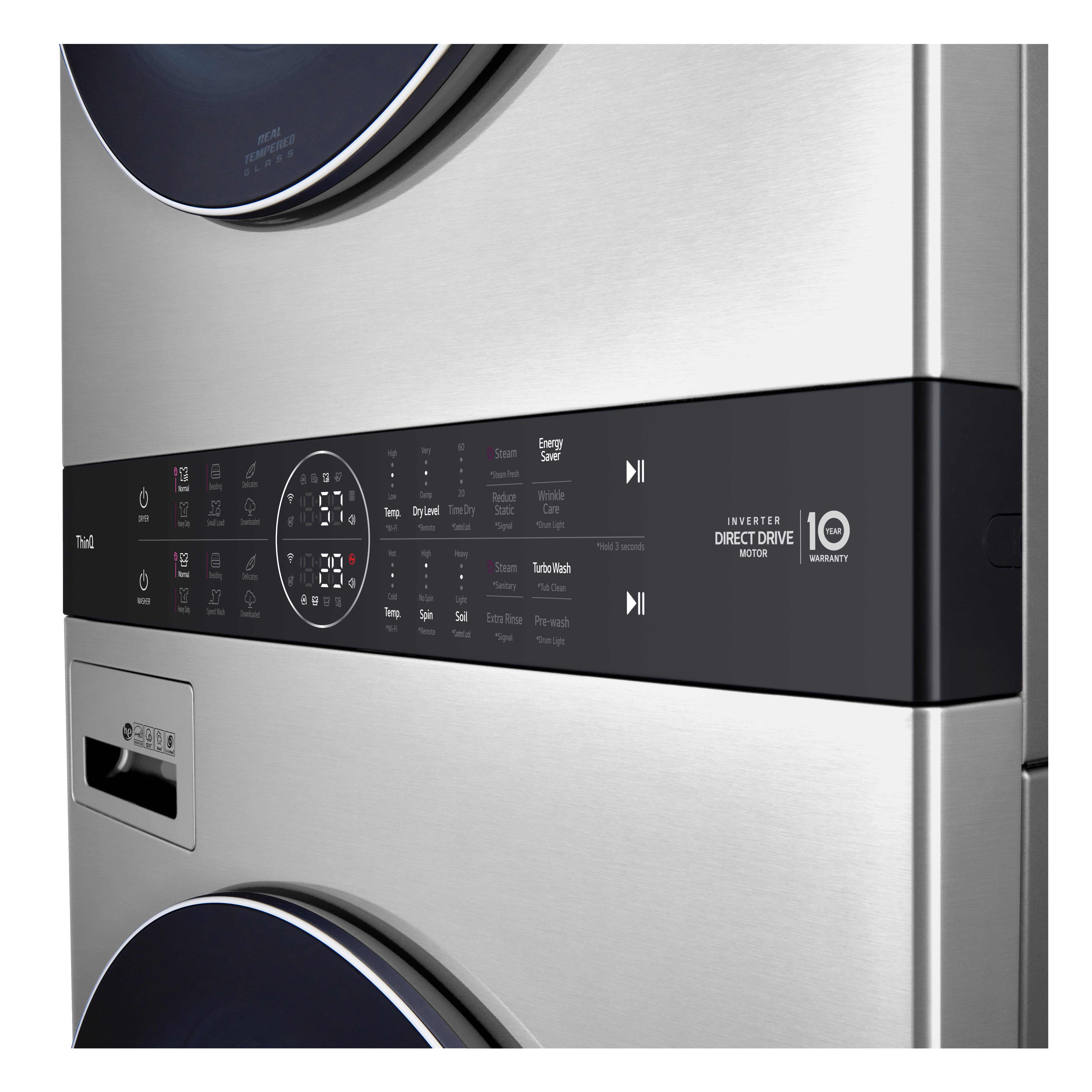WSGX201HNA LG Studio Single Unit WashTower with Center Control 5 cu ft Washer and 7.4 cu ft Gas Dryer - Stainless Steel-5