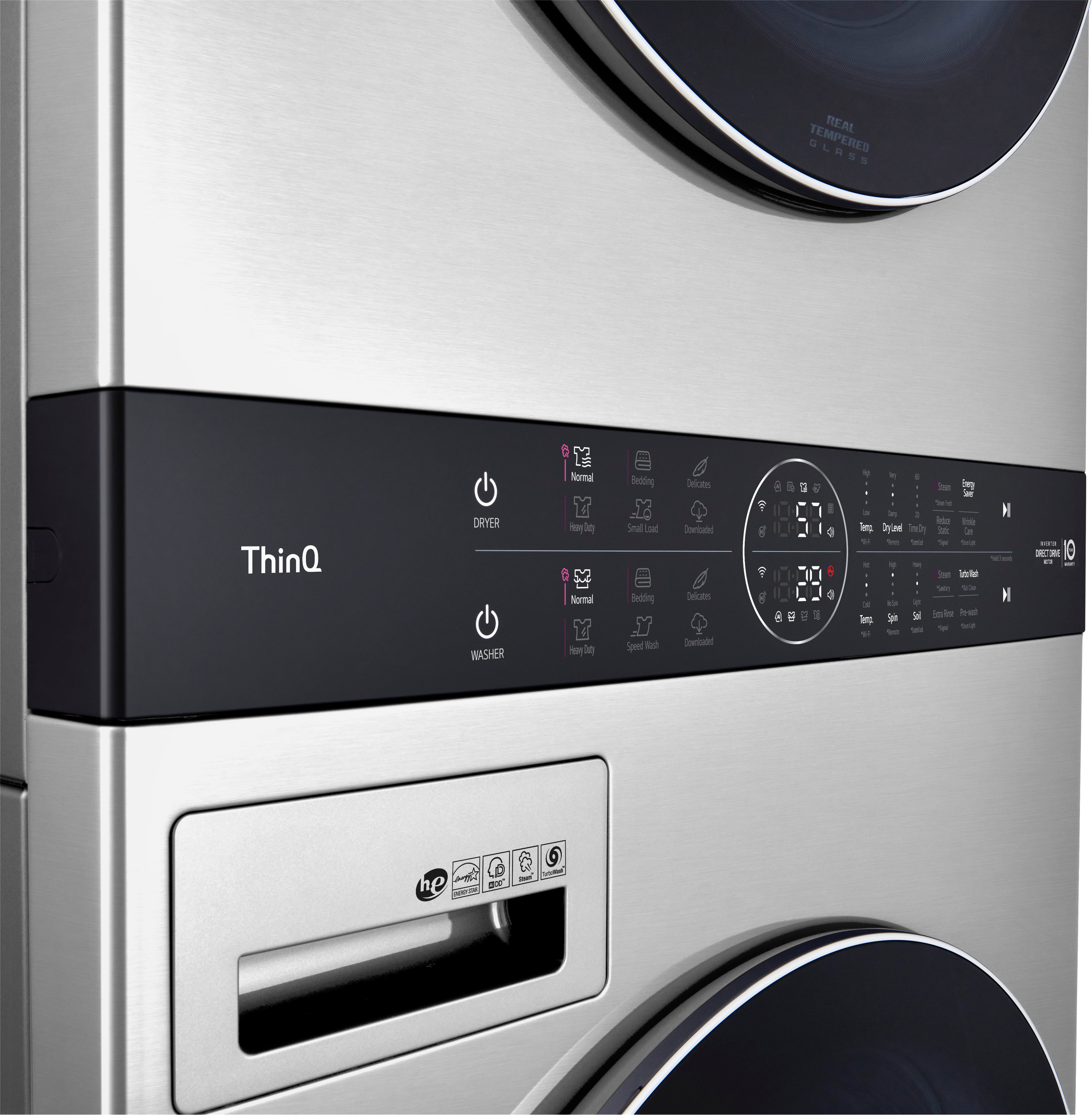 WSGX201HNA LG Studio Single Unit WashTower with Center Control 5 cu ft Washer and 7.4 cu ft Gas Dryer - Stainless Steel-6