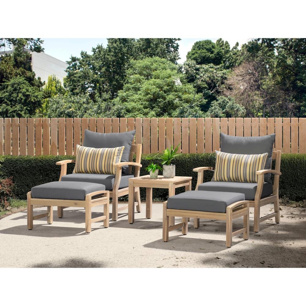 Charcoal Gray 5 Piece Patio Chat Set - Kooper-1