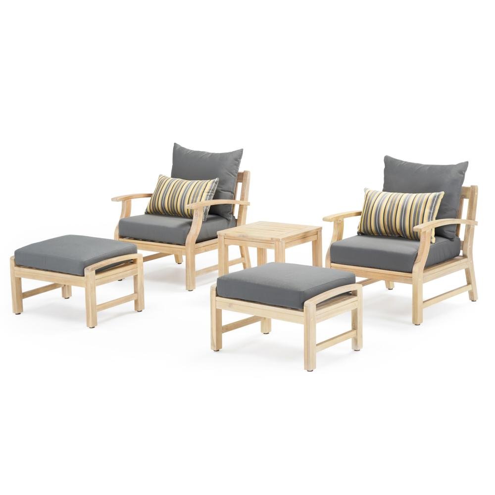 Charcoal Gray 5 Piece Patio Chat Set - Kooper-2