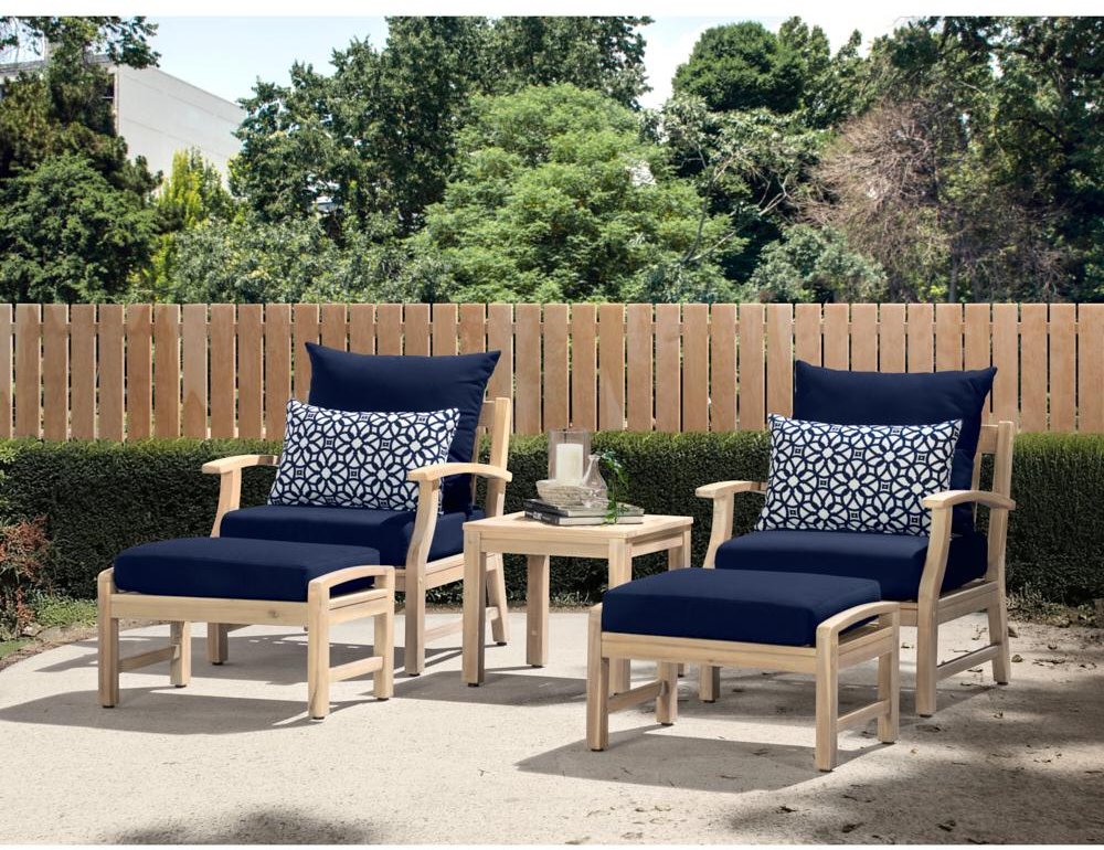 Navy Blue 5 Piece Patio Chat Set - Kooper-1