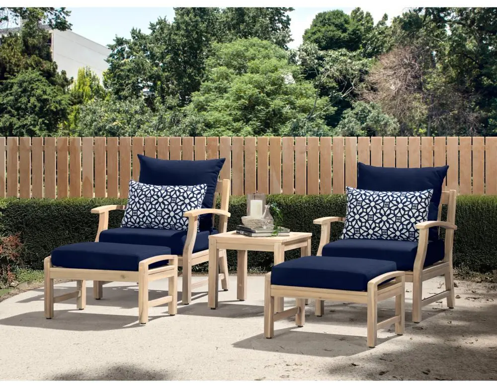 Navy Blue 5 Piece Patio Chat Set - Kooper-1