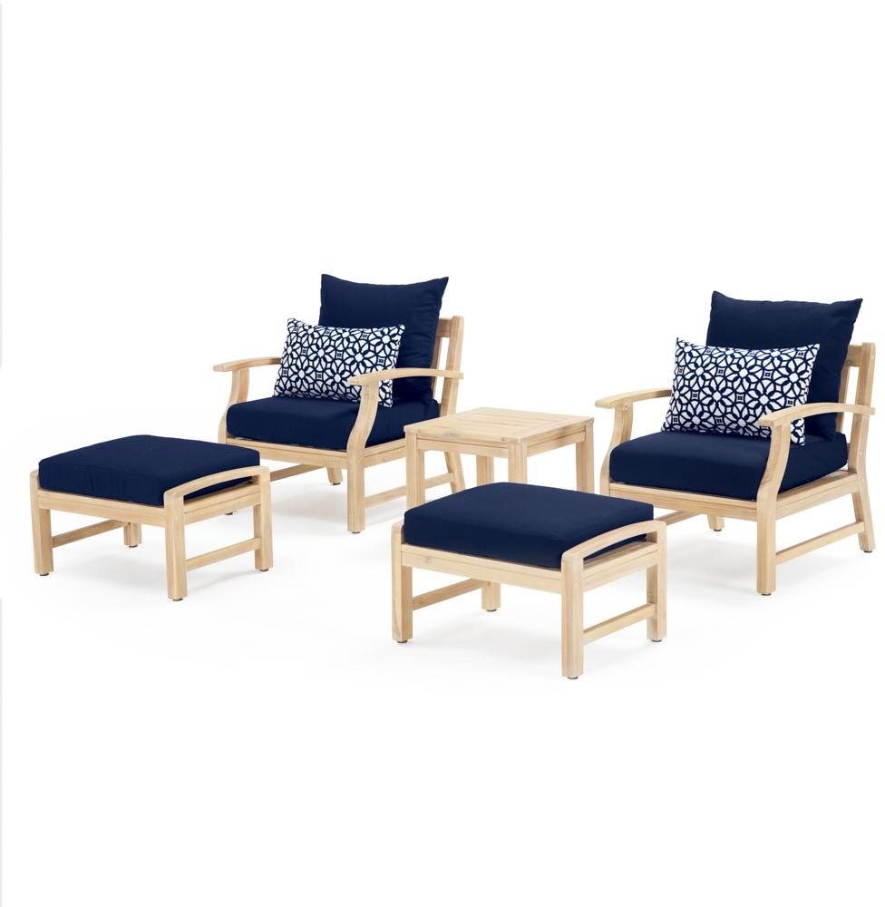 Navy Blue 5 Piece Patio Chat Set - Kooper-2
