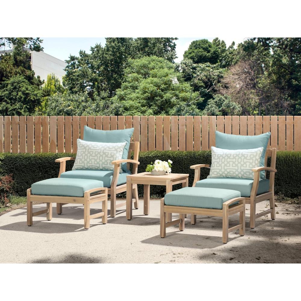 Spa Blue 5 Piece Patio Chat Set - Kooper-1