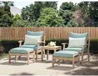 Spa Blue 5 Piece Patio Chat Set - Kooper