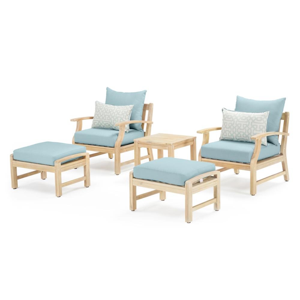 Spa Blue 5 Piece Patio Chat Set - Kooper-2