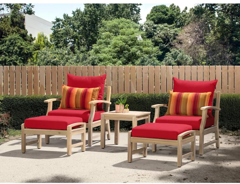 Sunset Red 5 Piece Patio Chat Set - Kooper-1