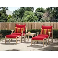 Sunset Red 5 Piece Patio Chat Set - Kooper