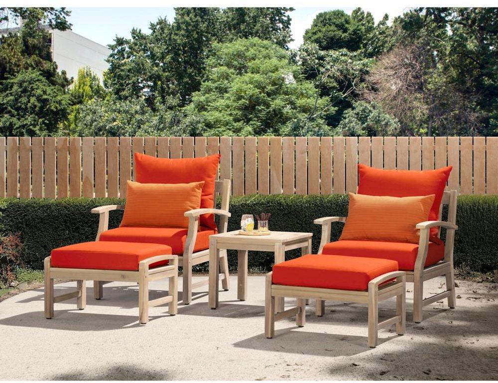 Tikka Orange 5 Piece Patio Chat Set - Kooper-1