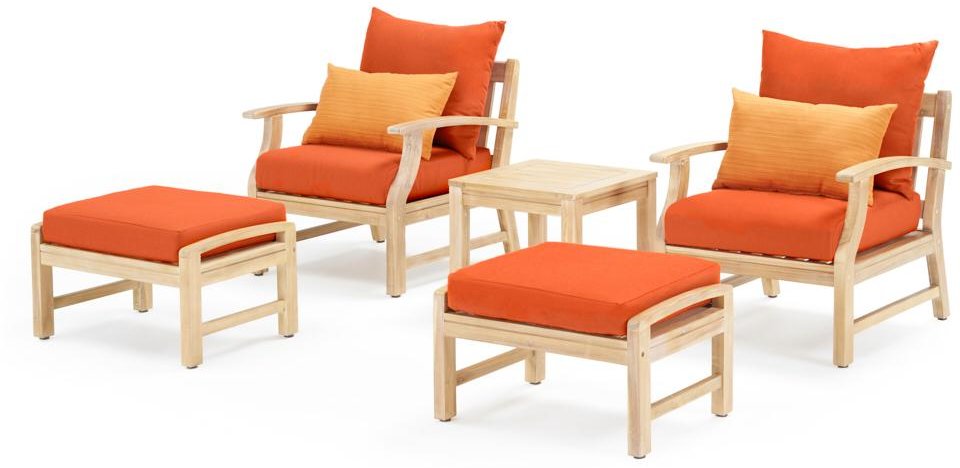 Tikka Orange 5 Piece Patio Chat Set - Kooper-2
