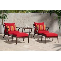 Sunset Red 5 Piece Club Chair & Ottoman Set - Vaughn