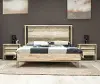Clearance Ellis Light Sand and Gray Queen Platform Bed