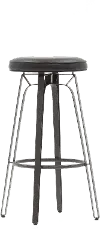 Luna Black Metal Bar Stool