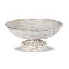 White Wash and Gray Beaded Wood Pedestal Bowl