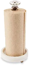 Marble Doorknob Paper Towel Holder with White Base
