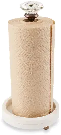 Marble Doorknob Paper Towel Holder with White Base