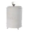 13 Inch White Ceramic Footed Cookie Jar - Circa