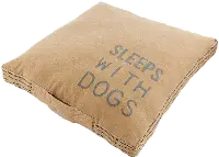 Large Gusset Brown Dog Bed with Striped Trim