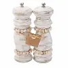 White Wash Beaded Salt and Pepper Grinder Set