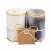 Electroplate White and Gray Marble Salt and Pepper Shaker Set