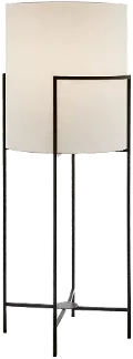Cam Black and White Outdoor Cordless Floor Lamp with Rechargeable Bulb