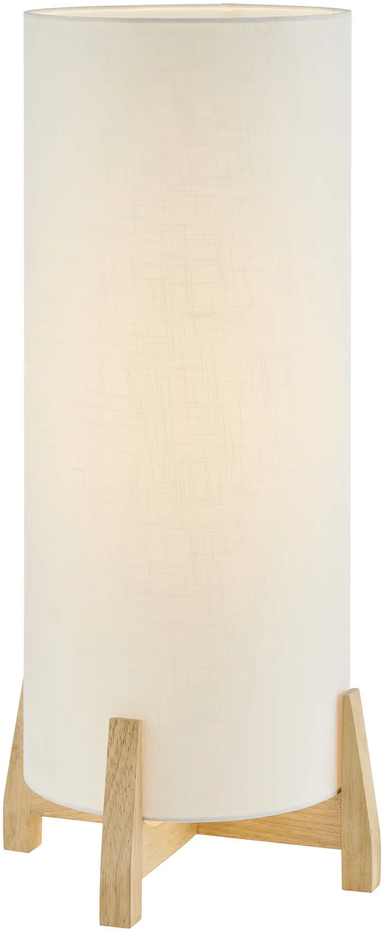 Hayes White and Wood Outdoor Cordless Table Lamp with Rechargeable Bulb-2