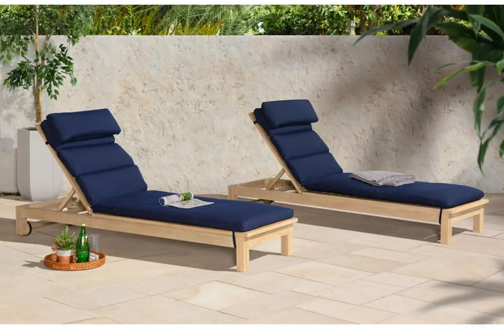 Navy Blue Chaise Lounger - Kooper-1