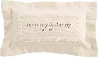 Cream Mommy and Daddy Est. 2021 Throw Pillow