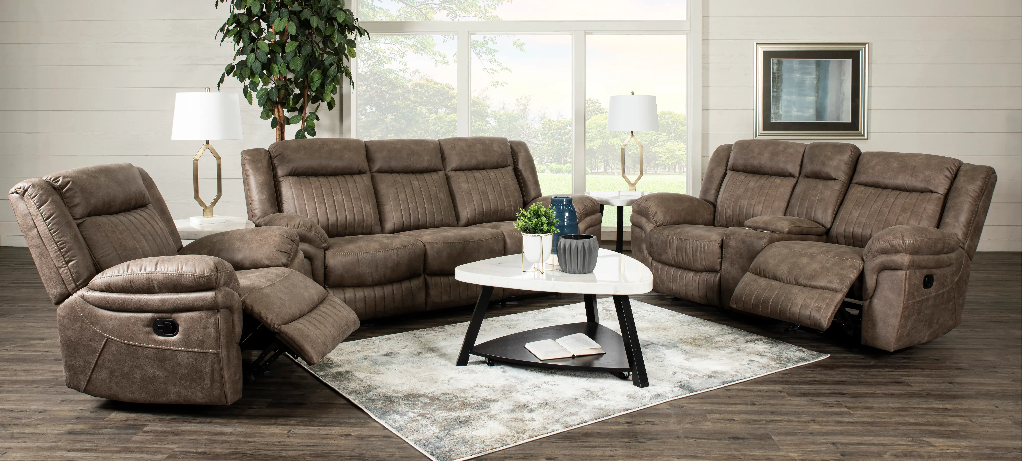 Tumbleweed Light Brown Gliding Reclining Loveseat-4